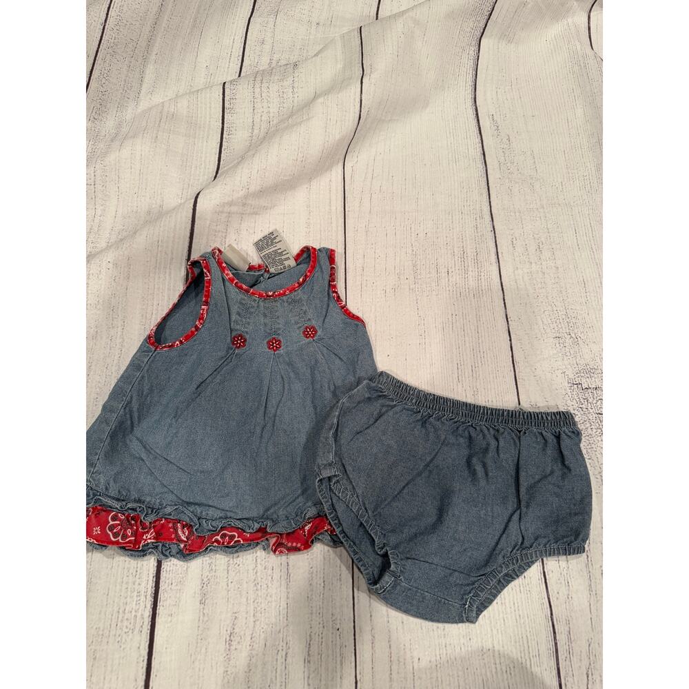 Faded Glory Denim/Bandana Dress Size 3/6 months